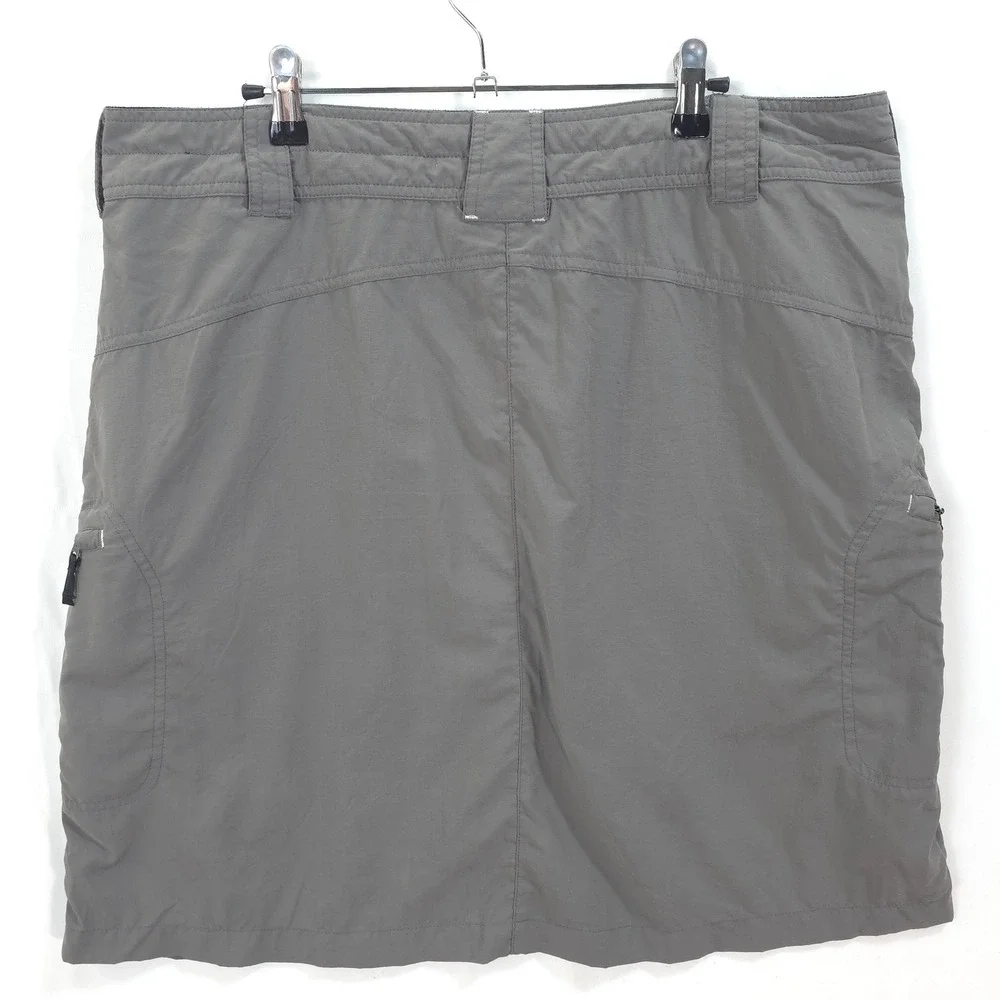 ExOfficio Hiking Skirt Cargo Pockets Grey‎ Women 16 Gorpcore Outdoor Utility
